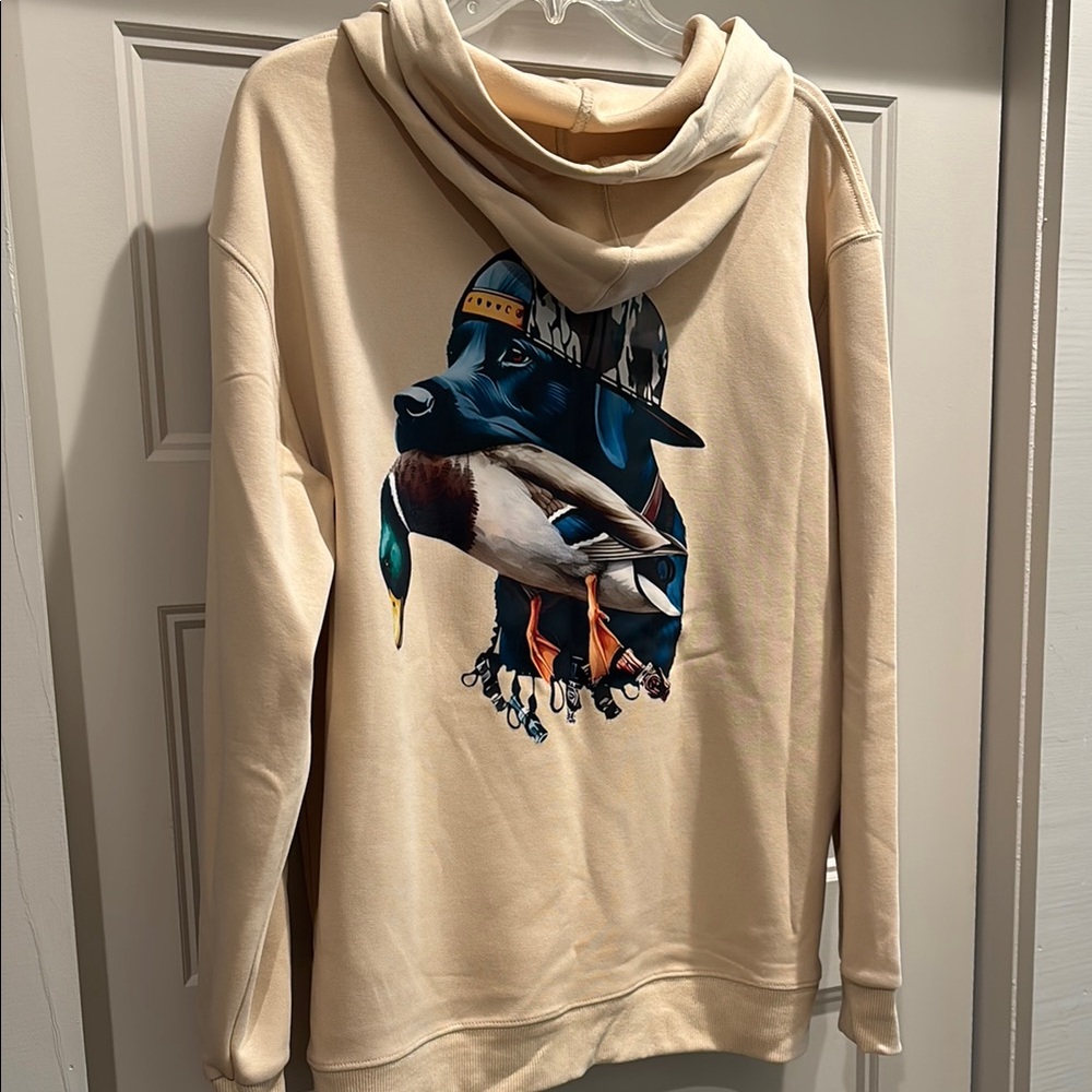 Cream Lightweight Shirt Jacket with Graphic Design
